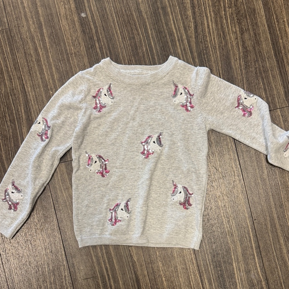 Primark Kids Unicorn Sweater - Gray & Pink